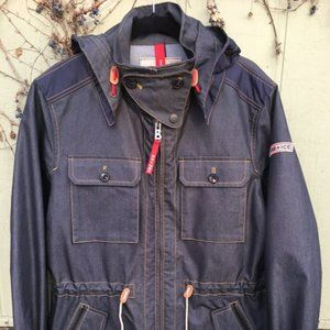 Bogner Navy Denim Hooded Fire and Ice Utility Jacket